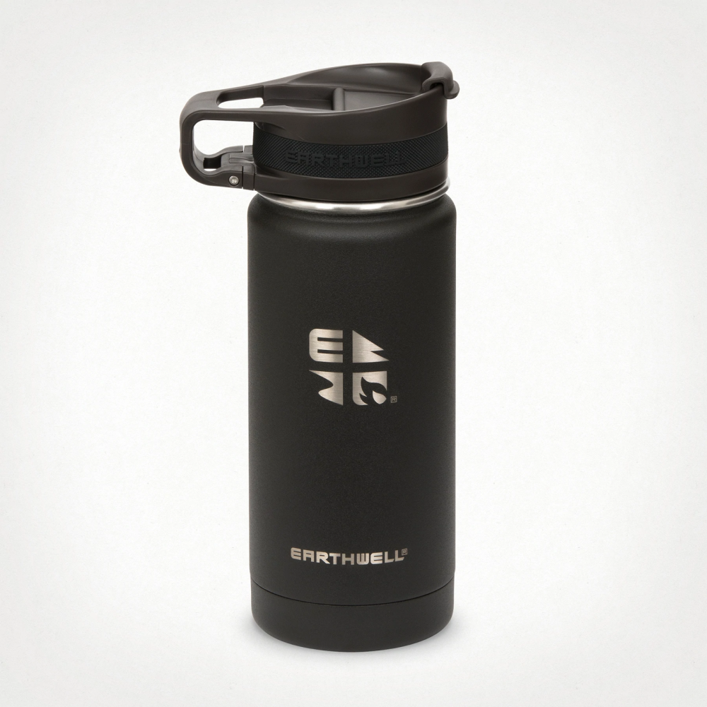 Earthwell Vacuum Bottle 16oz / 470ml - Volcanic Black,