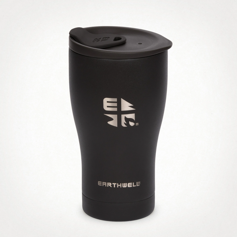 Earthwell Vacuum Tumbler 16oz / 470ml  - Volcanic Black,